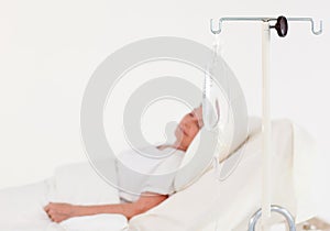 Patient sleeping in a hospital