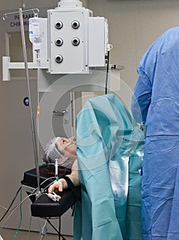 Patient during surgery