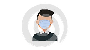 Patient with Surgical Mask icon animation for medical motion graphics