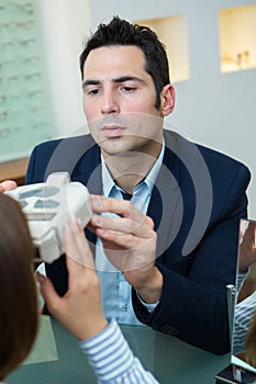 Patient testing eye problem