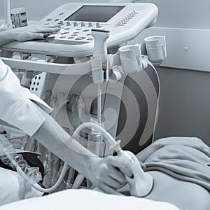 Patient on ultrasound examination