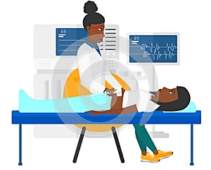 Patient under ultrasound examination