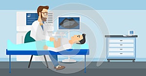 Patient under ultrasound examination.