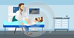 Patient under ultrasound examination.