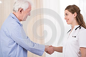Patient welcome his nurse