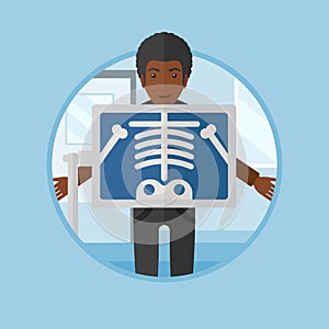 Patient during x ray procedure vector illustration