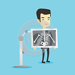 Patient during x ray procedure vector illustration