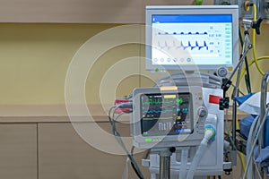 Patients crisis Lying EKG machine Blood pressure