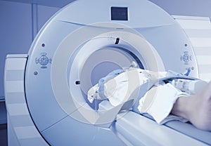 Patients examination on CT scanner