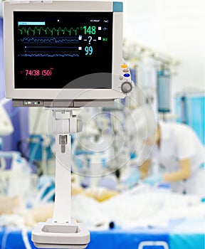 Patients monitor in pediatric intensive care unit