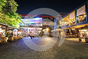 Patio Bellavista commercial center and food court at night - Santiago, Chile