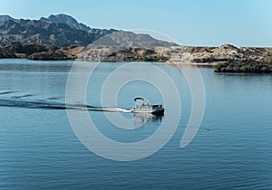 Patio boat on Lake Mohave photo