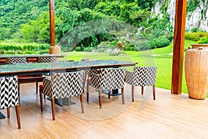 patio chair and table on balcony