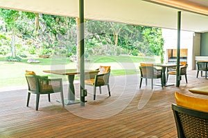 patio chair and table on balcony