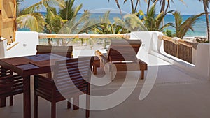 Patio chairs on a porch