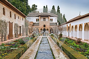 Patio de la Acequia in Generalife, Granada, Spain