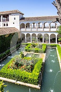 Patio de la Acequia La Alhambra, Granada, Spain