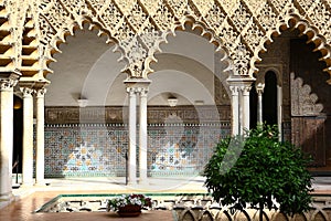 Patio de las doncellas in Reales Alcazares, Sevilla