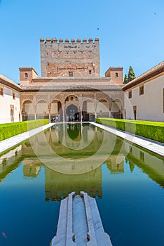 Patio de los Arrayanes inside of Nasrid Palace at Alhambra, Granada, Spain photo