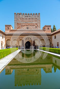 Patio de los Arrayanes inside of Nasrid Palace at Alhambra, Granada, Spain photo