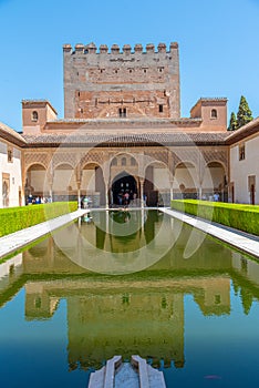 Patio de los Arrayanes inside of Nasrid Palace at Alhambra, Granada, Spain photo