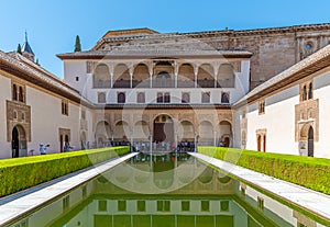 Patio de los Arrayanes inside of Nasrid Palace at Alhambra, Granada, Spain photo