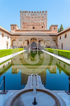 Patio de los Arrayanes inside of Nasrid Palace at Alhambra, Granada, Spain photo