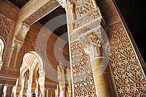 Patio de los Leones, Alhambra palace in Granada, Spain photo