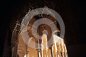 Patio de los Leones, Alhambra palace in Granada, Spain photo