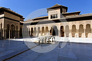 Patio de los Leones, Patio of the Lion, in the Palacios Nazaries. Alhambr photo