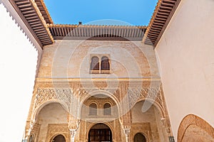 Patio del cuarto dorado inside of Alhambra palace in Granada, Spain photo