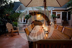 Patio at dusk