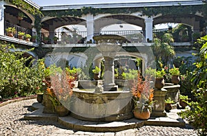 Patio with fountain