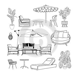 Patio furniture Set, Outdoor, garden yard interior