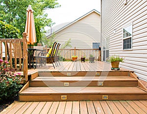 Patio and garden of family home