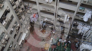 Patio inside a residential building. Hong Kong, China