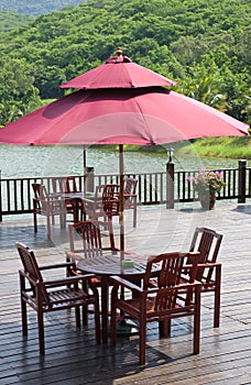 Patio by the lakeside