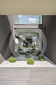 Patio of modern villa