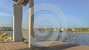 Patio overlooking Oquirrh Lake in Daybreak Utah