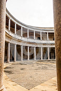 Patio of Palacio de Carlos V, Alhambra, Granada, Spain