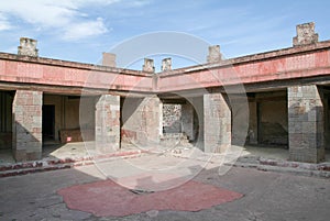 Patio of the Pillars in Teotihuacan on Mexico