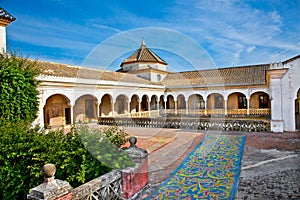 Patio Principal of La Casa De Pilatos, Seville In Spain. photo