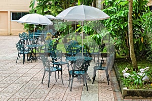 Patio with Tables and Alloy chairs