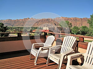 Patio with a View of Moab Rim