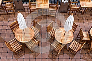 Patio View from Overhead in Rain