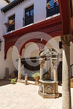 Patio and well MondragÃÂ³n Palace Ronda Spain photo