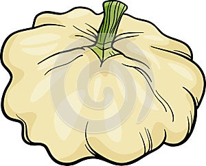 Patison vegetable cartoon illustration