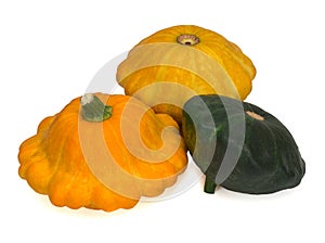 Patisson squash closeup isolated on white background