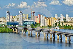 Paton bridge on a Dnieper river