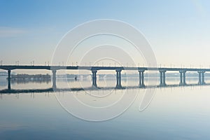 Paton bridge Dnipro river Kyiv